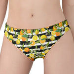 Orange And Lemon Striped Pattern Print Women's Panties