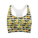 Orange And Lemon Striped Pattern Print Women's Sports Bra