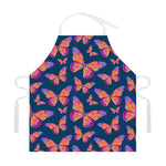 Orange And Purple Butterfly Print Adjustable Apron