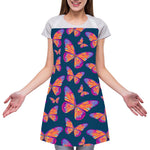 Orange And Purple Butterfly Print Adjustable Apron