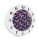 Orange And Purple Butterfly Print Alarm Clock