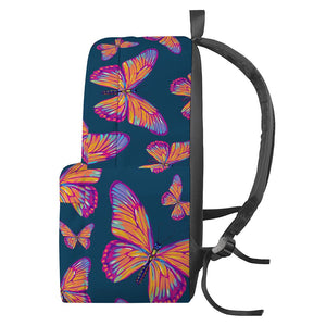 Orange And Purple Butterfly Print Backpack