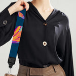 Orange And Purple Butterfly Print Bag Strap