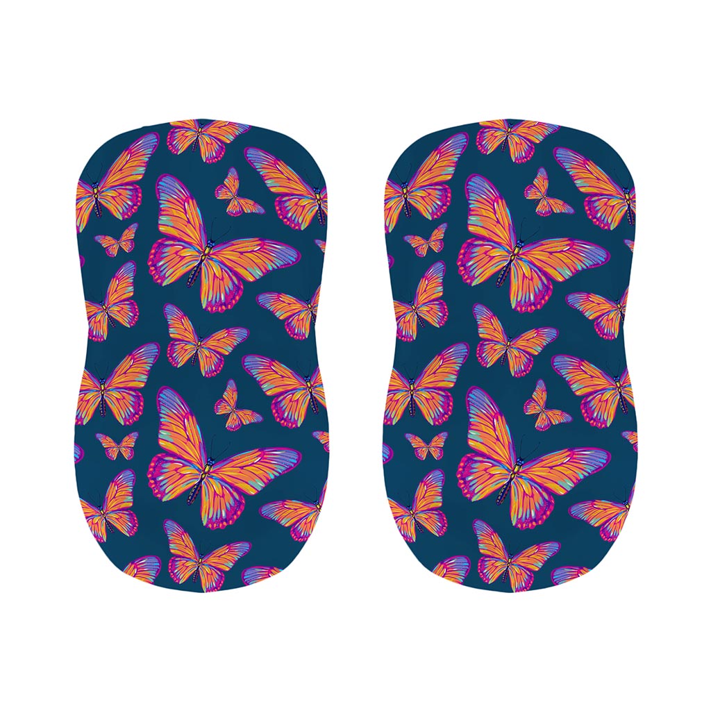 Orange And Purple Butterfly Print Bar Stool Covers