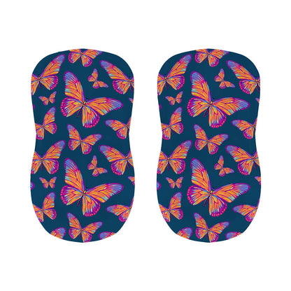 Orange And Purple Butterfly Print Bar Stool Covers