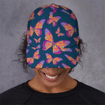 Orange And Purple Butterfly Print Baseball Cap