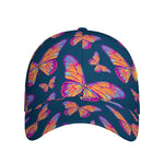 Orange And Purple Butterfly Print Baseball Cap