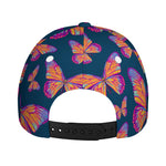 Orange And Purple Butterfly Print Baseball Cap