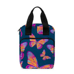 Orange And Purple Butterfly Print Bible Tote Bag