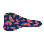 Orange And Purple Butterfly Print Bicycle Seat Cover