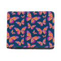 Orange And Purple Butterfly Print Bifold Wallet