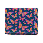 Orange And Purple Butterfly Print Bifold Wallet
