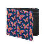 Orange And Purple Butterfly Print Bifold Wallet