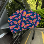Orange And Purple Butterfly Print Car Side Mirror Covers