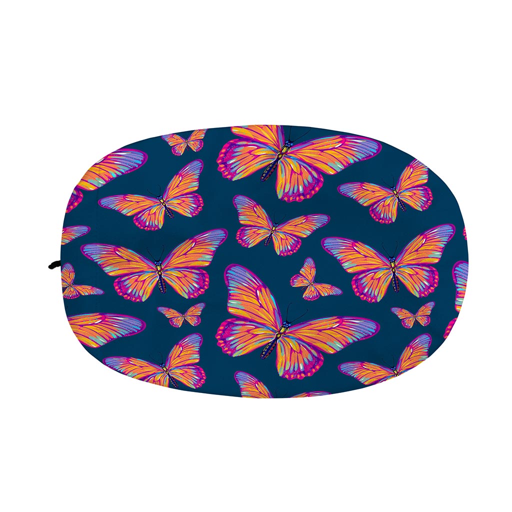 Orange And Purple Butterfly Print Car Side Mirror Covers