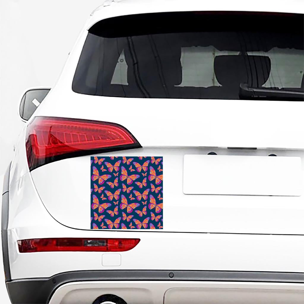 Orange And Purple Butterfly Print Car Sticker