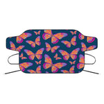 Orange And Purple Butterfly Print Car Windshield Snow Cover