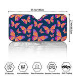 Orange And Purple Butterfly Print Car Windshield Sun Shade