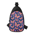 Orange And Purple Butterfly Print Sling Bag