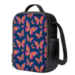 Orange And Purple Butterfly Print Crossbody Lunch Bag
