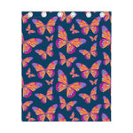 Orange And Purple Butterfly Print Curtain