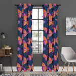 Orange And Purple Butterfly Print Curtain