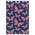 Orange And Purple Butterfly Print Curtain