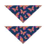 Orange And Purple Butterfly Print Dog Bandana