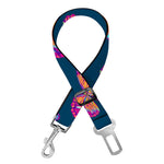 Orange And Purple Butterfly Print Dog Seat Belt