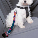 Orange And Purple Butterfly Print Dog Seat Belt