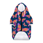 Orange And Purple Butterfly Print Dog Zip Up Hoodie
