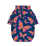 Orange And Purple Butterfly Print Dog Zip Up Hoodie