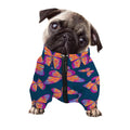 Orange And Purple Butterfly Print Dog Zip Up Jacket