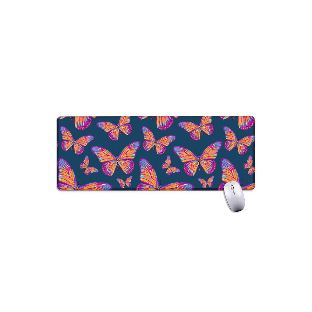 Orange And Purple Butterfly Print Extended Mouse Pad