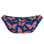 Orange And Purple Butterfly Print Fanny Pack
