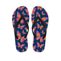 Orange And Purple Butterfly Print Flip Flops