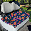 Orange And Purple Butterfly Print Golf Cart Seat Cover
