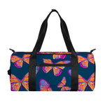 Orange And Purple Butterfly Print Gym Bag