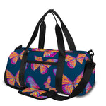 Orange And Purple Butterfly Print Gym Bag