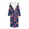 Orange And Purple Butterfly Print Hooded Bathrobe