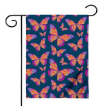 Orange And Purple Butterfly Print House Flag