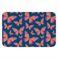 Orange And Purple Butterfly Print Indoor Door Mat