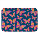 Orange And Purple Butterfly Print Indoor Door Mat