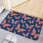 Orange And Purple Butterfly Print Indoor Door Mat