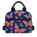 Orange And Purple Butterfly Print Insulated Lunch Bag