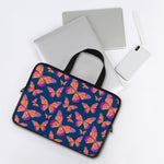 Orange And Purple Butterfly Print Laptop Sleeve With Handle