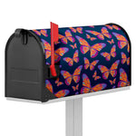 Orange And Purple Butterfly Print Mailbox Cover