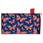 Orange And Purple Butterfly Print Mailbox Cover
