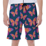Orange And Purple Butterfly Print Men's Beach Shorts