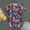 Orange And Purple Butterfly Print Men's Bodysuit